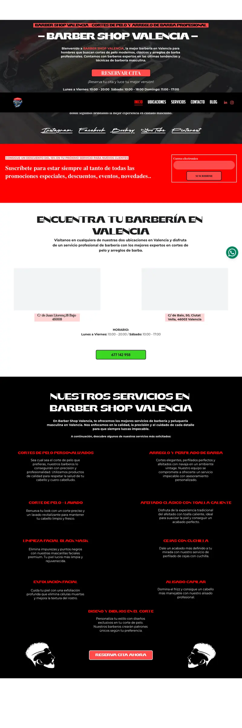 Diseño web de Barber Shop Valencia con reservas online